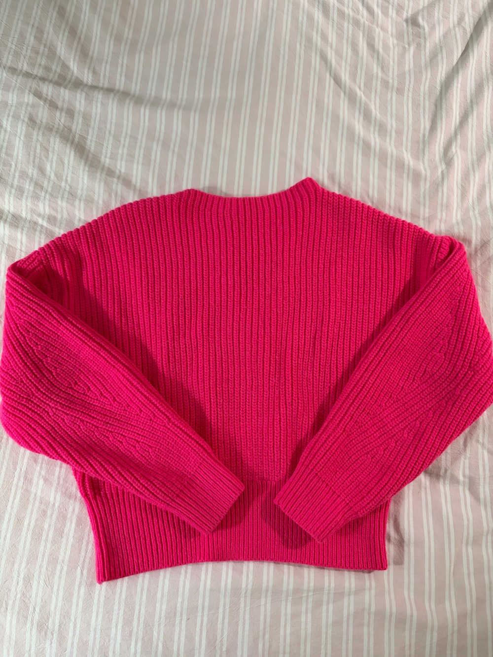 Zara Hot Pink Women's Ribbed Knit Sweater